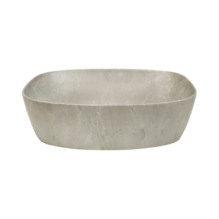 Conjunto ERMANO cachemira 80cm: mueble bajo lavabo + encimera para lavabo biselado + lavabo sobre encimera efecto piedra gris