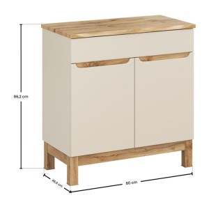 Ensemble ERMANO cachemire 80cm : meuble sous vasque et plan pour vasque biseauté dimensions