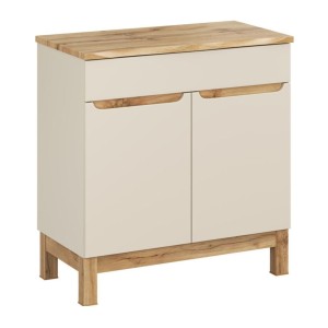 Ensemble ERMANO cachemire 80cm : meuble sous vasque et plan pour vasque biseauté