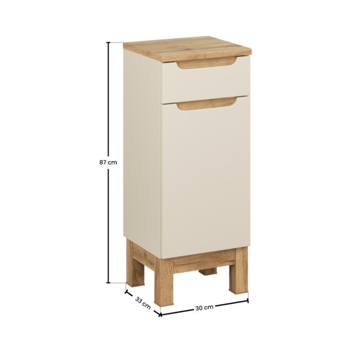Mueble de almacenamiento ERMANO - 1 cajón y 1 puerta - L35 x H87 x P33 - Para colocar