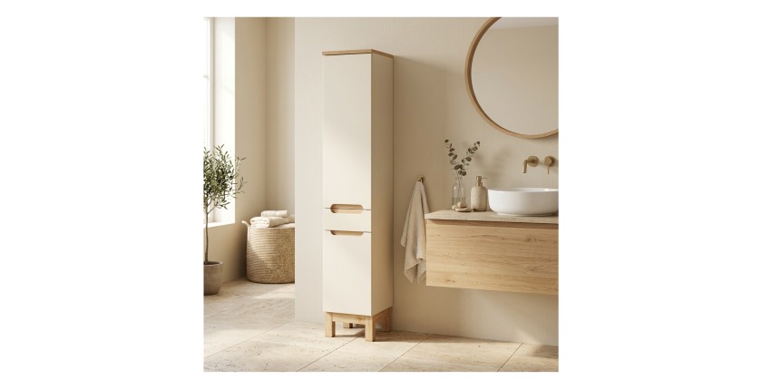 Colonne ERMANO cachemire et chêne mis en situation