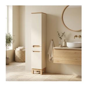 Colonne ERMANO cachemire et chêne mis en situation