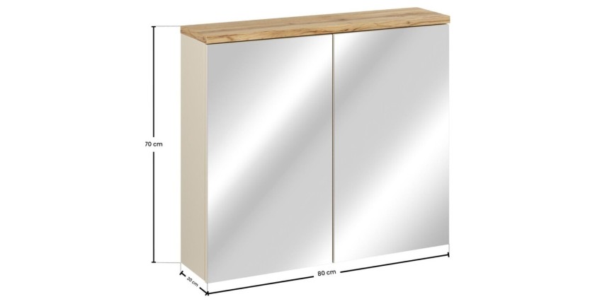 Meuble de rangement suspendu avec portes en miroirs ERMANO dimensions