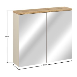 Meuble de rangement suspendu avec portes en miroirs ERMANO dimensions