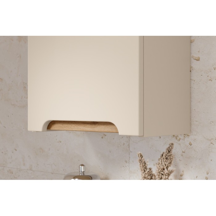 Mueble de almacenamiento ERMANO - 1 puerta - L35 x H70 x P20 - color cachemira y roble - Para colgar