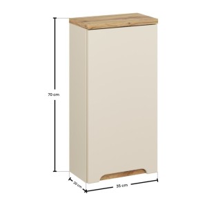 Meuble de rangement suspendu ERMANO cachemire et chêne dimensions