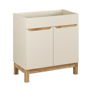 Meuble sous vasque ERMANO cachemire et chêne 80cm