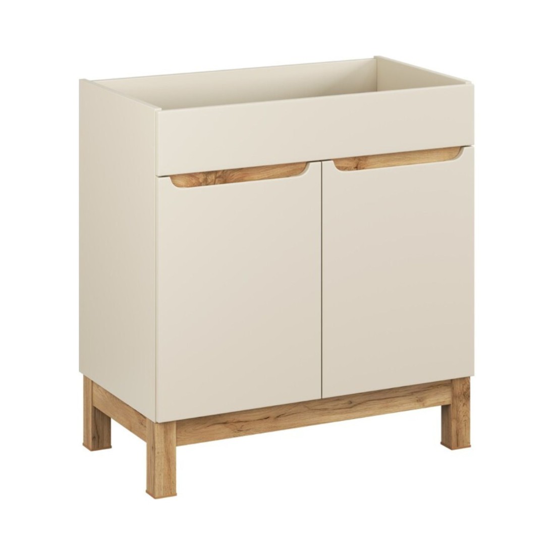 Meuble sous vasque ERMANO cachemire et chêne 80cm