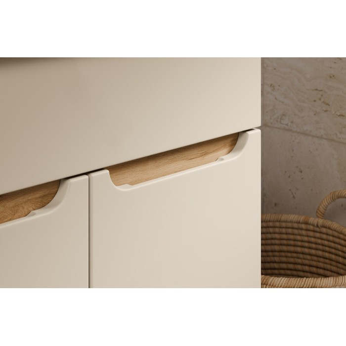 Mobile sottolavabo ERMANO – 2 porte – Cachemire e quercia – L80 × H84 × P46 cm – Da appoggio