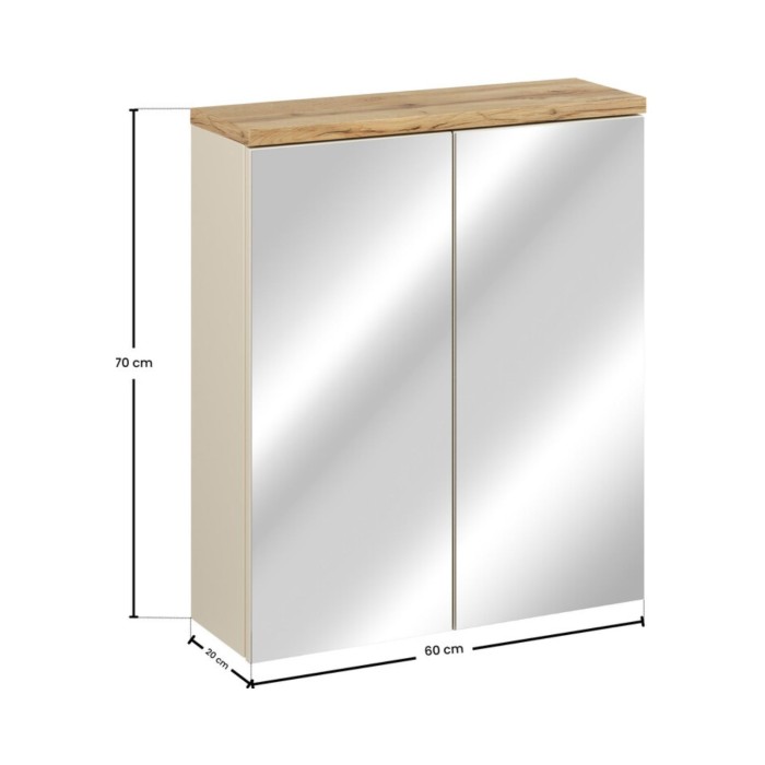 Meuble de rangement suspendu avec portes en miroirs ERMANO dimensions