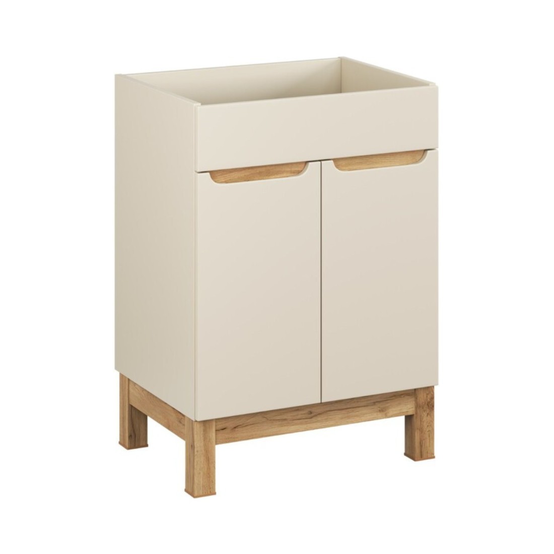 Meuble sous vasque ERMANO cachemire et chêne 60cm