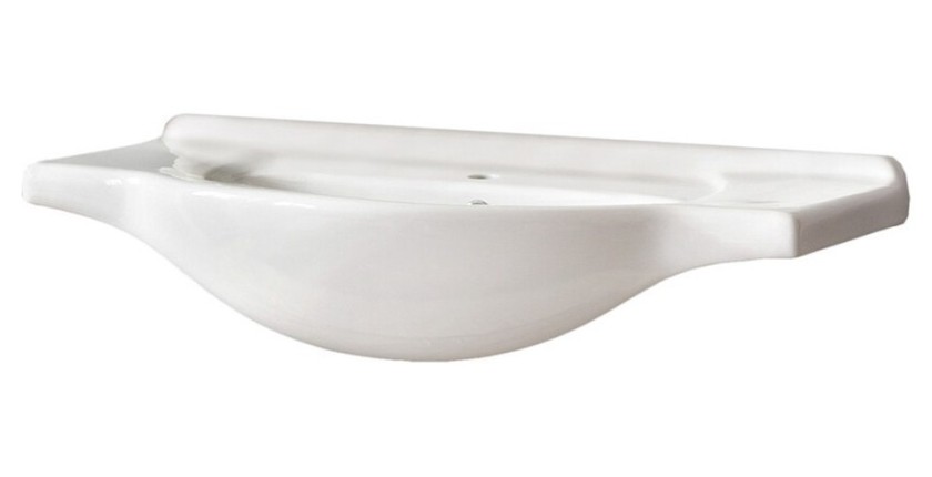Vasque à encastrer CALMA 85 cm en céramique blanche brillante