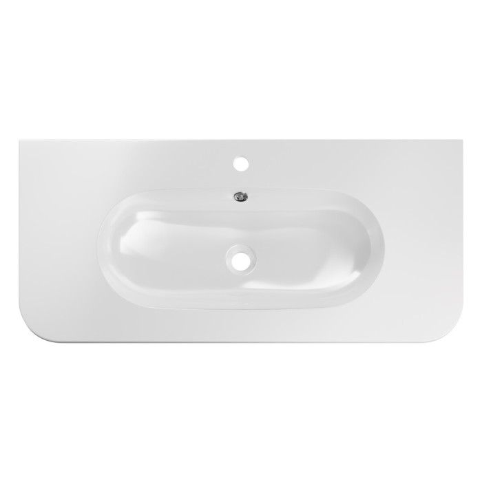 Wastafel LINEA 100 cm in wit glanzend mineraalhars