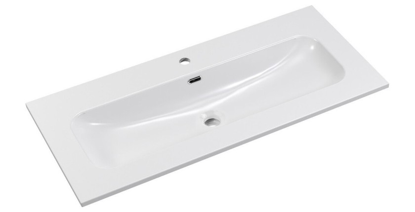 Vasque à encastrer LARGO 100 cm en céramique blanche brillante