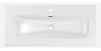 Vasque à encastrer LARGO 100 cm en céramique blanche brillante