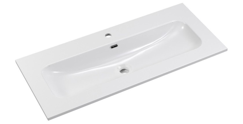 Vasque à encastrer KUBE 100 cm en céramique blanche brillante