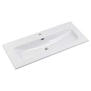 Vasque à encastrer KUBE 100 cm en céramique blanche brillante