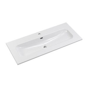 Vasque à encastrer KUBE 100 cm en céramique blanche brillante