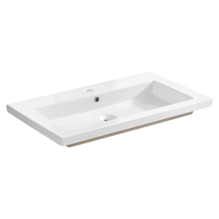 Vasque à encastrer ELIO 100 cm en céramique blanche brillante