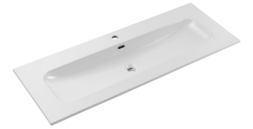 Vasque XL à encastrer LARGO 120 cm en céramique blanche brillante