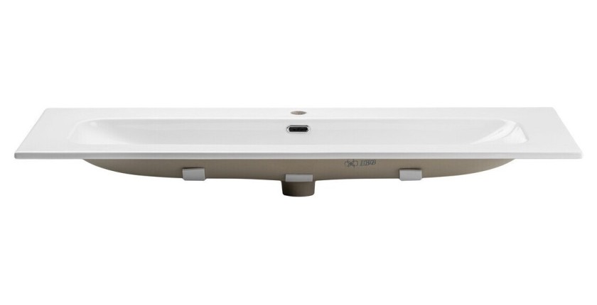 Vasque XL à encastrer LARGO 120 cm en céramique blanche brillante