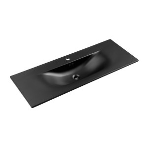 Vasque à encastrer VELOA 120 cm en céramique noir mat