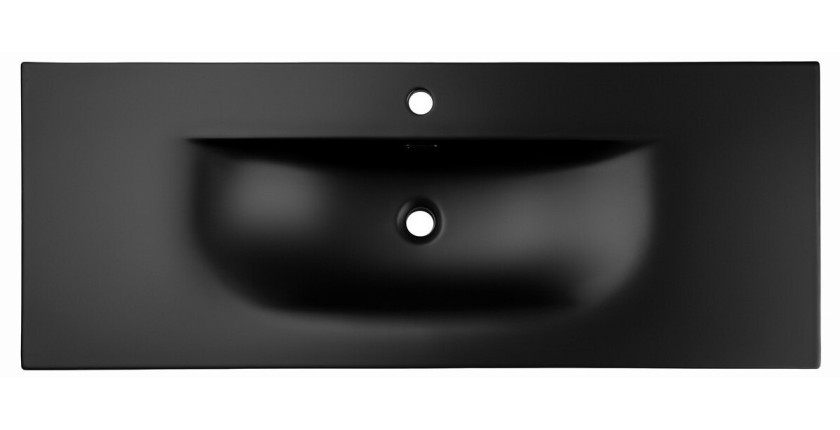Vasque à encastrer VELOA 120 cm en céramique noir mat