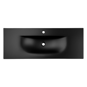 Vasque à encastrer VELOA 120 cm en céramique noir mat