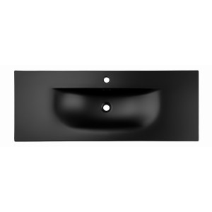 Vasque à encastrer VELOA 120 cm en céramique noir mat