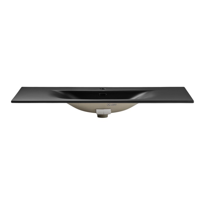 Wastafel inbouw VELOA 120 cm in mat zwart keramiek