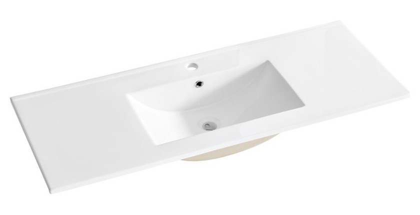 Vasque à encastrer AXIS 121 cm en céramique blanche brillante
