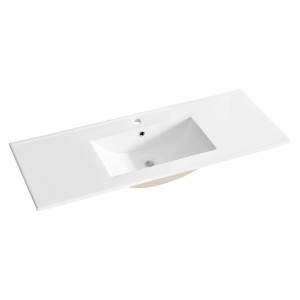 Vasque à encastrer AXIS 120 cm en céramique blanche brillante