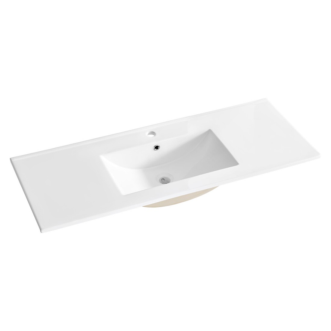 Vasque à encastrer AXIS 120 cm en céramique blanche brillante