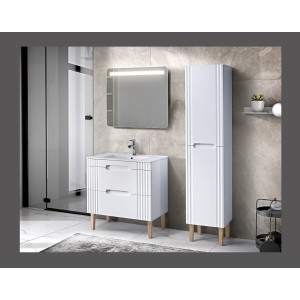 Vasque à encastrer AXIS 120 cm en céramique blanche brillante