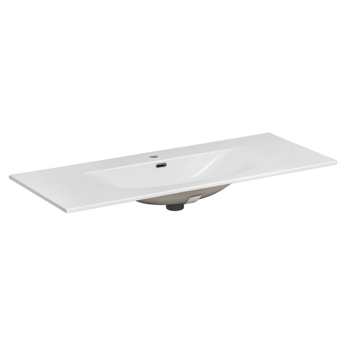 Wastafel om in te bouwen VELOA 120 cm in glanzend wit keramiek