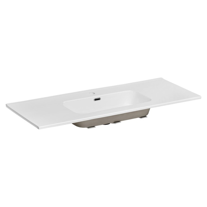 Lavabo da incasso ESSEN 120 cm in ceramica bianca lucida