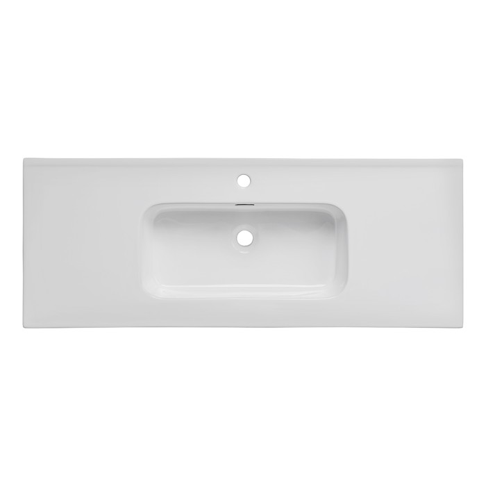 Lavabo da incasso ESSEN 120 cm in ceramica bianca lucida