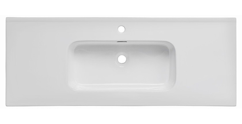 Vasque à encastrer ESSEN 120 cm en céramique blanche brillante