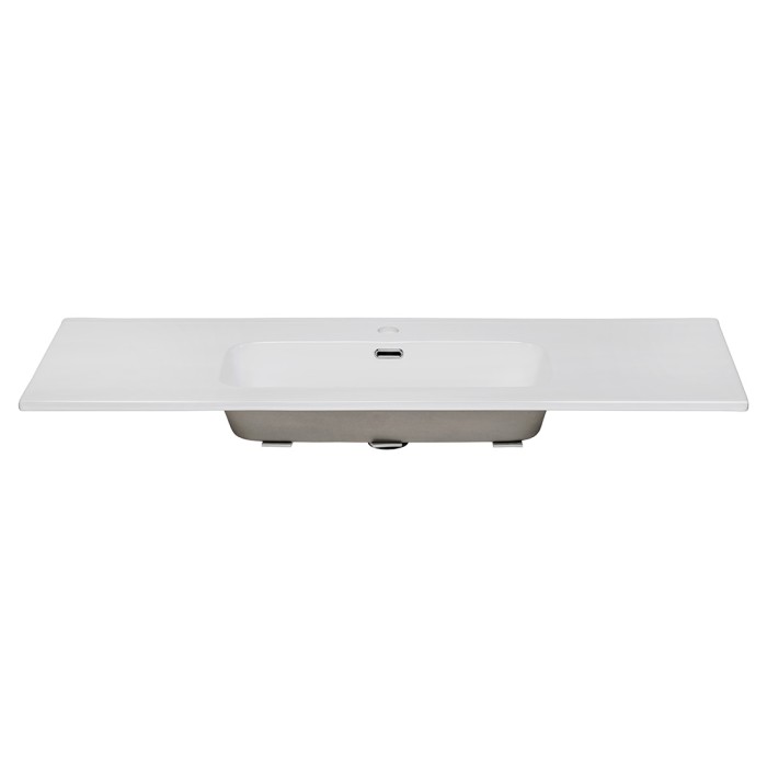 Lavabo da incasso ESSEN 120 cm in ceramica bianca lucida