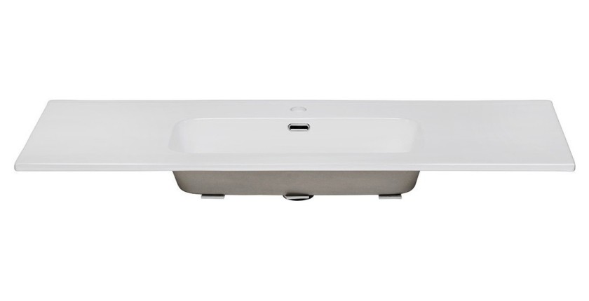 Vasque à encastrer ESSEN 120 cm en céramique blanche brillante