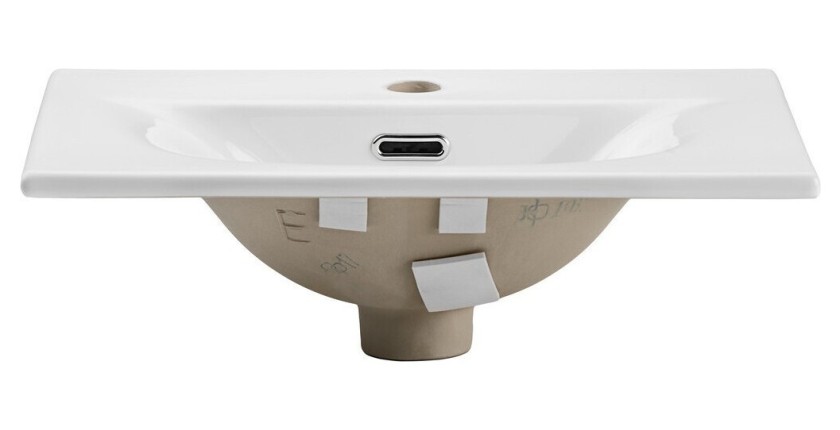 Vasque à encastrer VELOA 50 cm en céramique blanche brillante