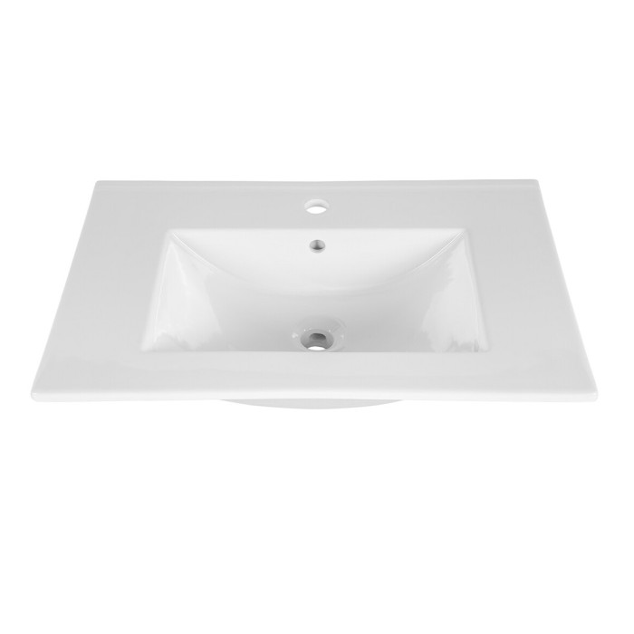 Wastafel om in te bouwen AXIS 50 cm in glanzend wit keramiek