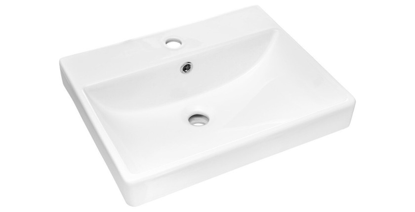 Vasque à encastrer NOVA 50 cm en céramique blanche brillante