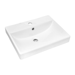 Vasque à encastrer NOVA 50 cm en céramique blanche brillante