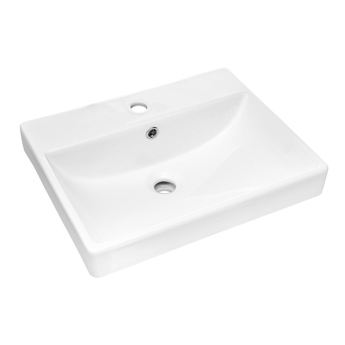 Vasque à encastrer NOVA 50 cm en céramique blanche brillante