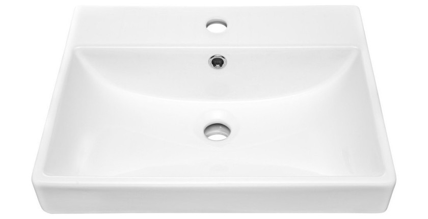 Vasque à encastrer NOVA 50 cm en céramique blanche brillante