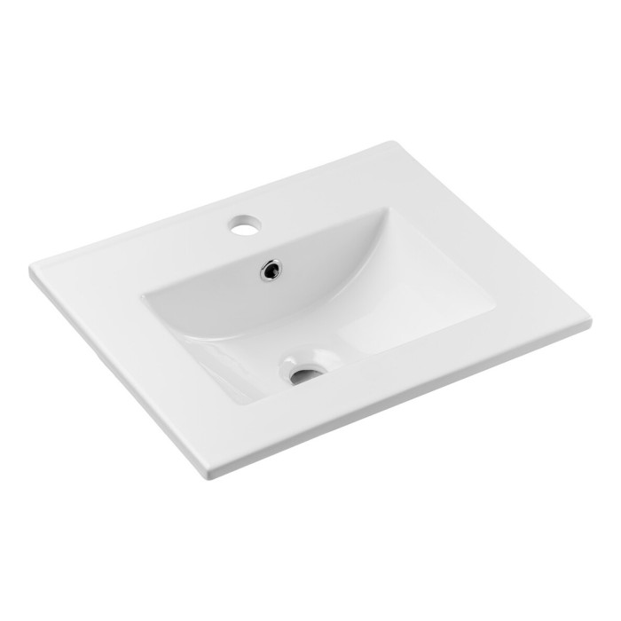 Wastafel FLOW 50 cm in glanzend wit keramiek
