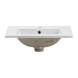 Vasque à encastrer FLOW 50 cm en céramique blanche brillante