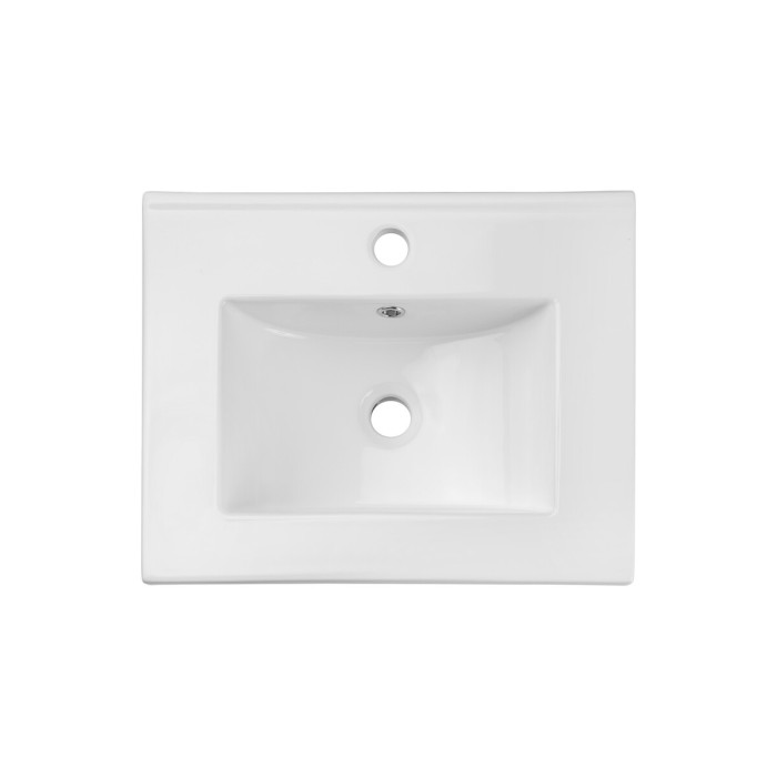Wastafel FLOW 50 cm in glanzend wit keramiek
