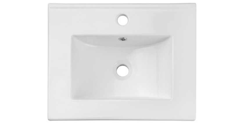 Vasque à encastrer FLOW 50 cm en céramique blanche brillante